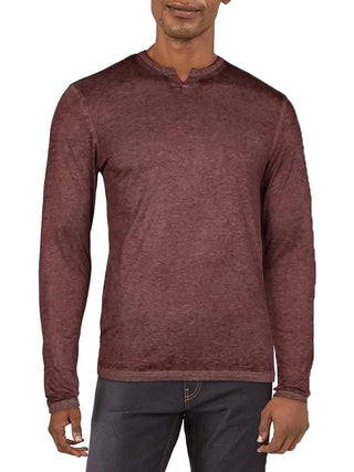 Camiseta masculina com gola alta e manga curta INC International Concepts, vermelha, tamanho X-S