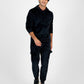 Moletom com capuz masculino INC International Concepts Regular Fit com nervuras e veludo, preto, tamanho médio