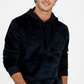 Moletom com capuz masculino INC International Concepts Regular Fit com nervuras e veludo, preto, tamanho médio