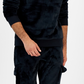 Moletom com capuz masculino INC International Concepts Regular Fit com nervuras e veludo, preto, tamanho médio