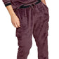 Calça de moletom cargo masculina INC International Concepts Regular Fit com nervuras e veludo, roxa, tamanho XX-G