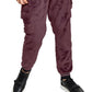 Calça de moletom cargo masculina INC International Concepts Regular Fit com nervuras e veludo, roxa, tamanho XX-G