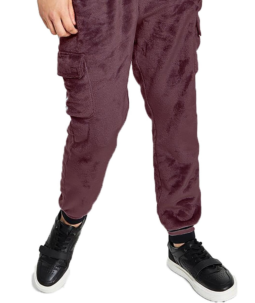 Calça de moletom cargo masculina INC International Concepts Regular Fit com nervuras e veludo, roxa, tamanho XX-G