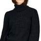 Suéter feminino de gola alta com manchas metálicas da INC International Concepts, preto, tamanho médio