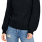 Suéter feminino de gola alta com manchas metálicas da INC International Concepts, preto, tamanho médio