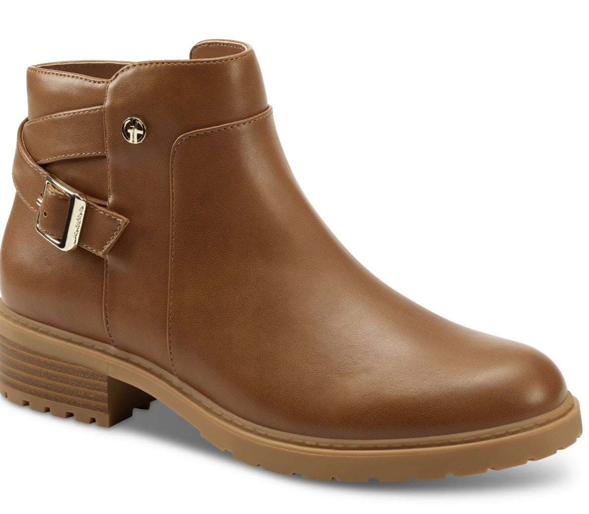 Botas femininas Giani Bernini Brennin com fivela marrom tamanho 6 M