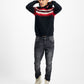 Moletom com capuz masculino de cashmere com listras geométricas, preto, tamanho grande, da INC International Concepts