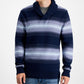 Suéter xale listrado horizontal Deacon masculino Sun + Stone, azul, tamanho médio