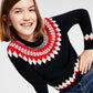 Charter Club Big Girl's Fair Isle Mock Neck Holiday Sweater Preto Tamanho Grande
