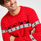 Charter Club Masculino Caminhada Scottie Holiday Sweater Vermelho Tamanho Grande
