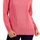 Karen Scott Suéter Feminino de Tricô de Algodão Rosa Tamanho X-G