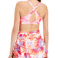 Sutiã esportivo feminino ID Ideology Floating Petals de impacto médio, rosa, tamanho XX-G