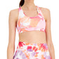 Sutiã esportivo feminino ID Ideology Floating Petals de impacto médio, rosa, tamanho XX-G