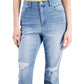 Jeans feminino estilo &amp; co, cintura alta, perna justa, azul, tamanho 14