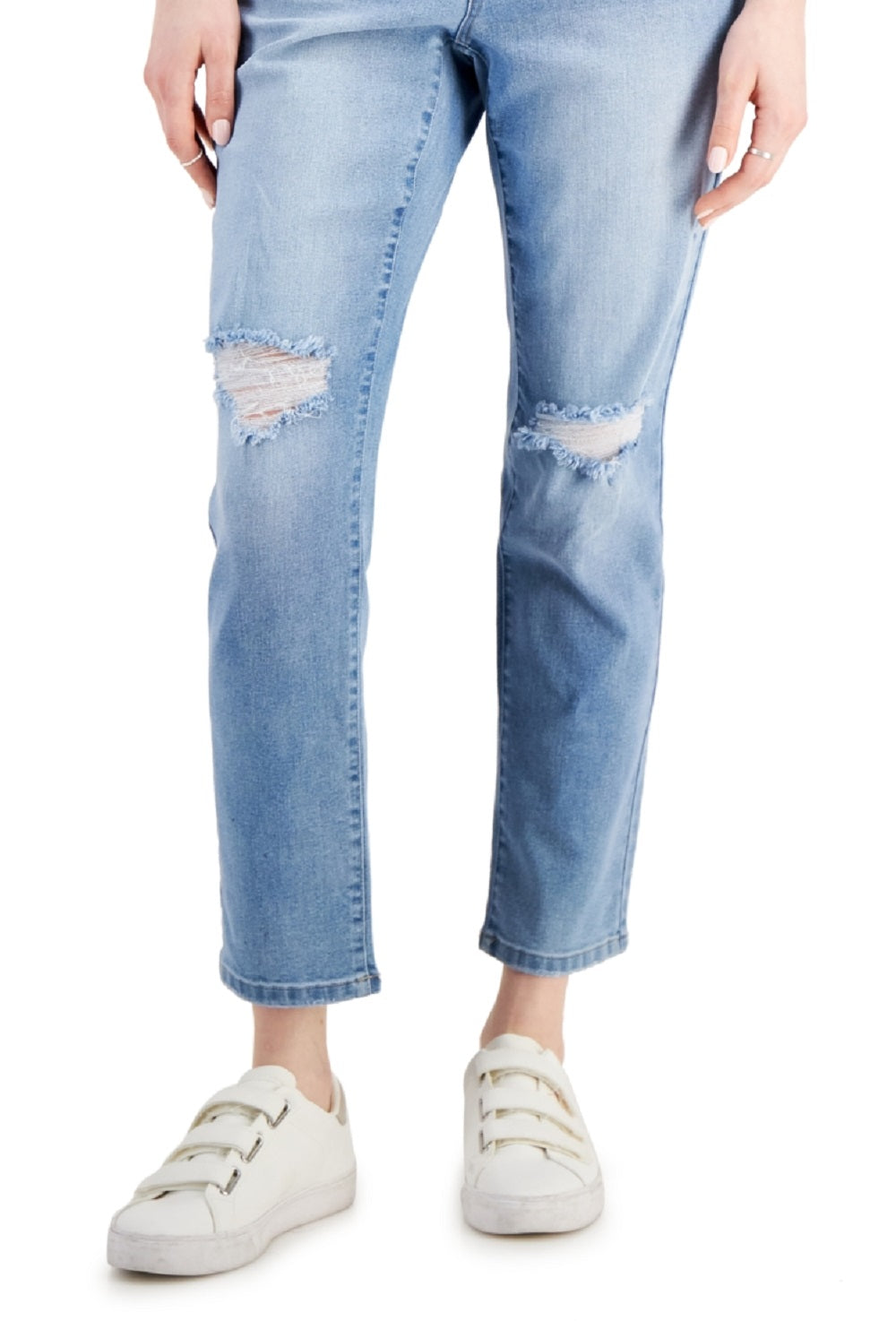 Jeans feminino estilo &amp; co, cintura alta, perna justa, azul, tamanho 14