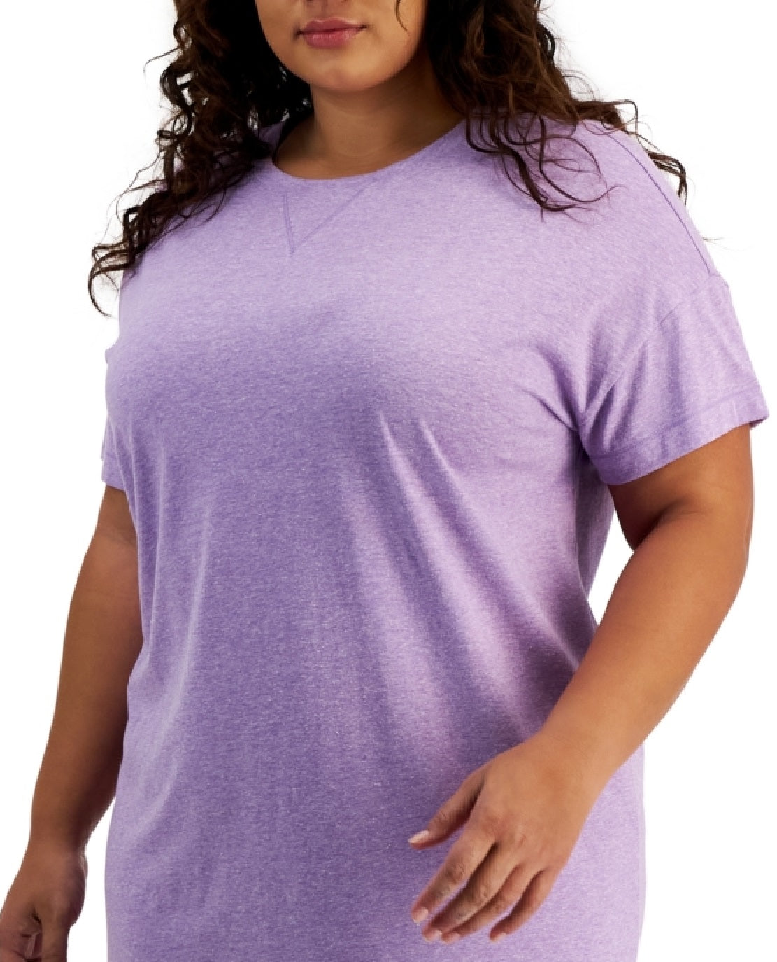 ID Ideology Camiseta Feminina Plus Size Roxo Tamanho 2X