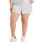 ID Ideology Shorts femininos retrô reciclados com cordão, cinza, tamanho 3X
