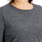 ID Ideology Blusa feminina retrô reciclada de manga comprida cinza tamanho 1X