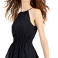 Vestido curto feminino com alças finas e decote em V da INC International Concepts, preto, tamanho P