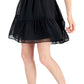 Vestido curto feminino com alças finas e decote em V da INC International Concepts, preto, tamanho médio