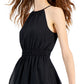 Vestido curto feminino com alças finas e decote em V da INC International Concepts, preto, tamanho grande