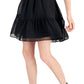 Vestido curto feminino com alças finas e decote em V da INC International Concepts, preto, tamanho grande