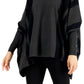 Poncho feminino Alfani listrado com gola alta, cinza, tamanho pequeno