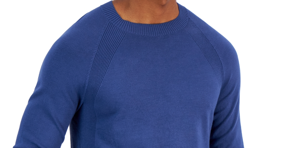 Alfani Masculino com Acabamento Ribbed Pullover e Gola Redonda Azul Tamanho X-G