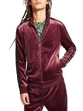 INC International Concepts Jaqueta de moletom de veludo masculina vermelha tamanho pequeno