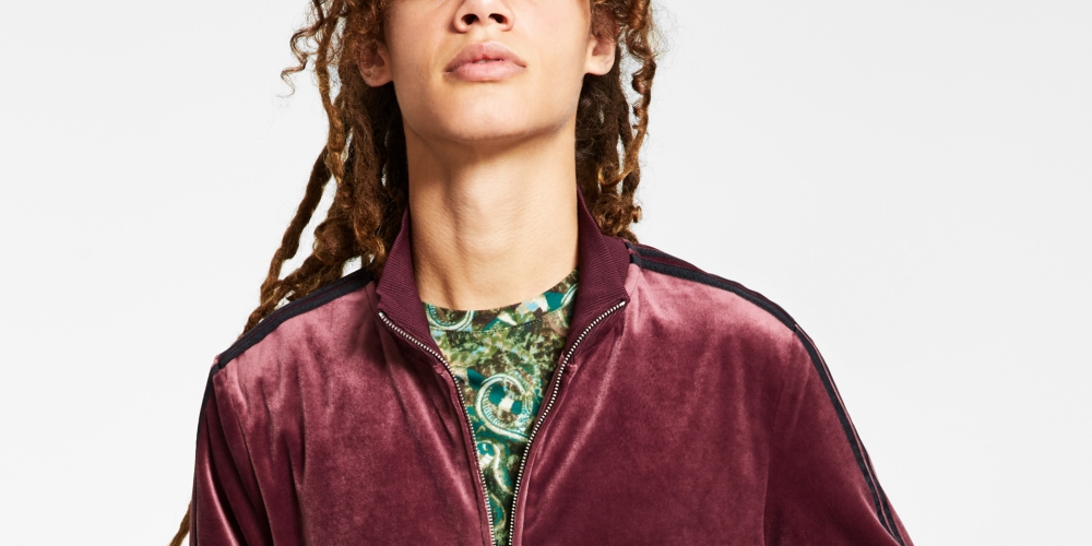 INC International Concepts Jaqueta de moletom de veludo masculina vermelha tamanho grande