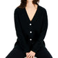 Cardigan feminino com botões de strass e botões INC International Concepts, preto, tamanho grande