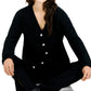 Cardigan feminino com botões de strass e botões INC International Concepts, preto, tamanho grande