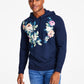 Moletom com capuz floral masculino Andres Regular Fit da INC International Concepts, azul, tamanho pequeno
