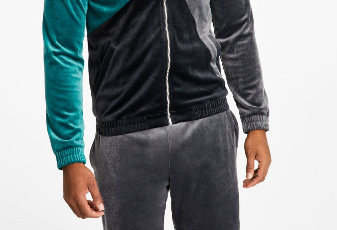 Jaqueta de veludo com blocos de cores e corte regular da INC International Concepts para homens, verde, tamanho grande