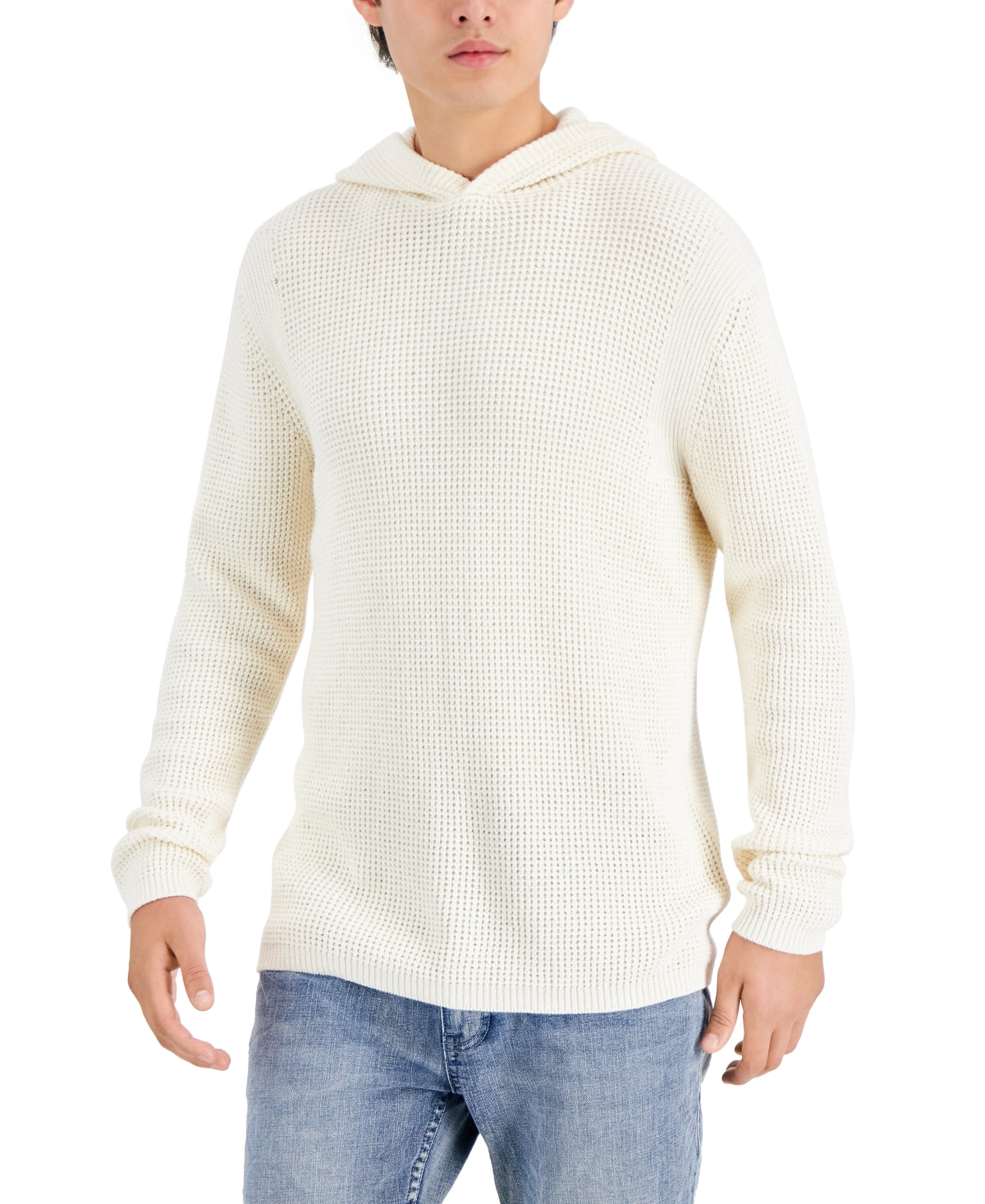 Suéter com capuz masculino INC International Concepts Acid Wash, branco, tamanho grande