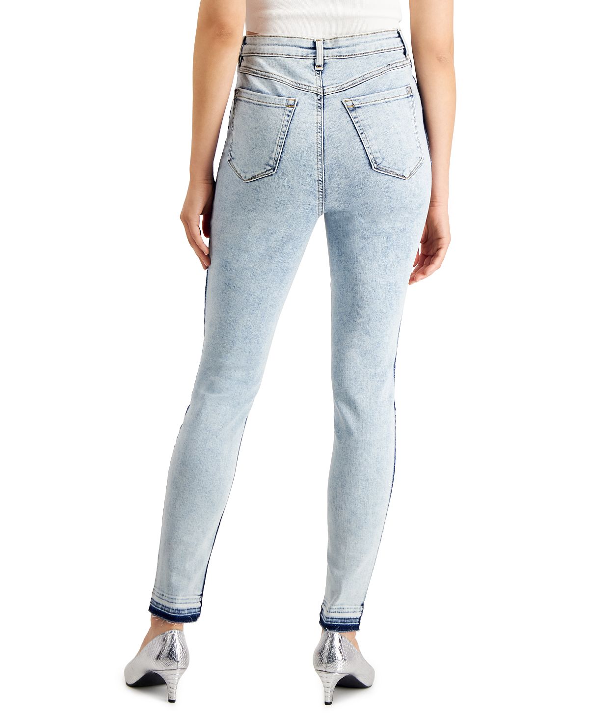 Calça jeans skinny rasgada de cintura alta feminina da INC International Concepts, azul, tamanho 6