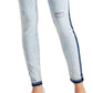 Calça jeans skinny rasgada de cintura alta feminina da INC International Concepts, azul, tamanho 6