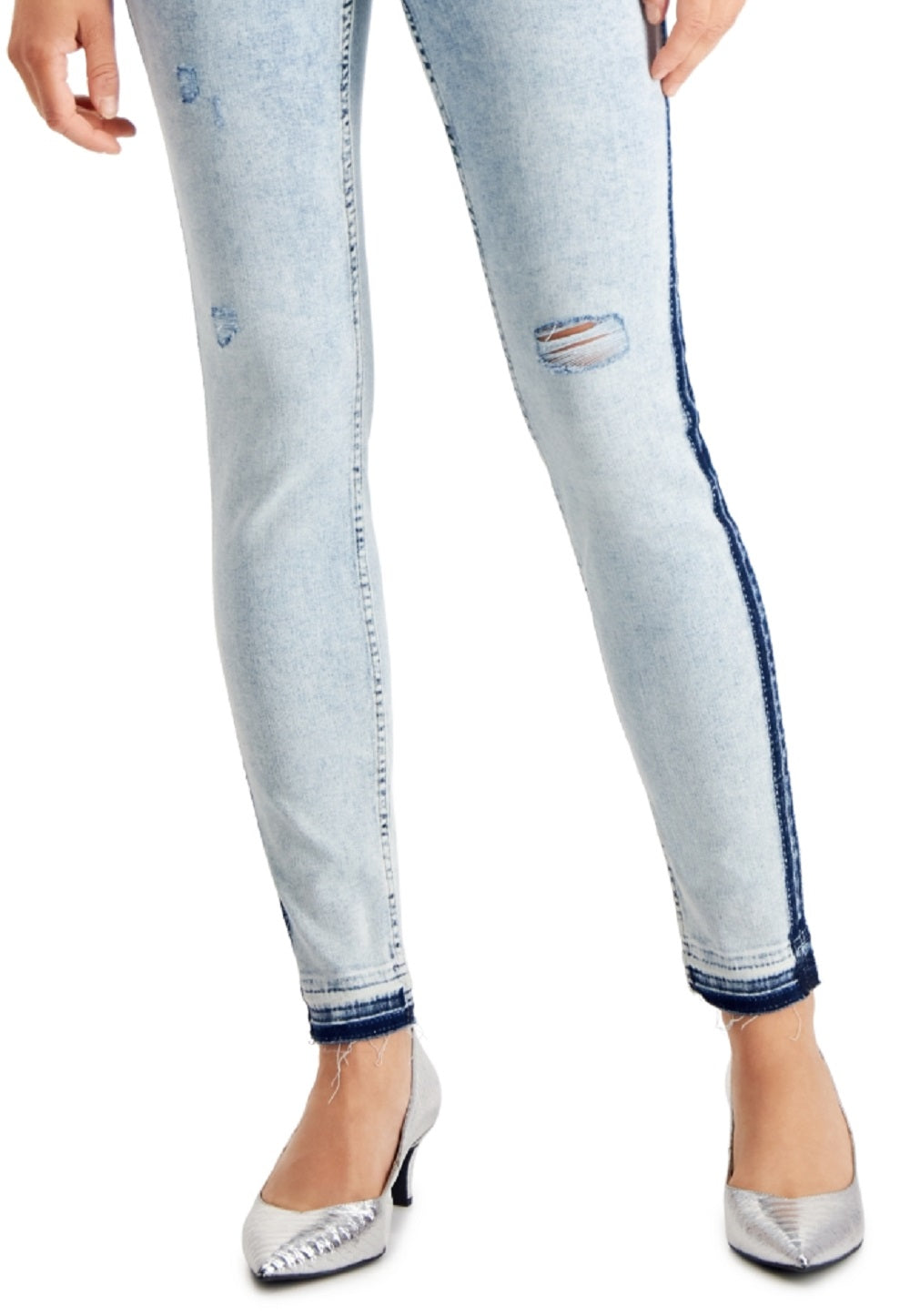 Calça jeans skinny rasgada de cintura alta feminina da INC International Concepts, azul, tamanho 6