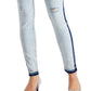 Calça jeans skinny rasgada de cintura alta feminina da INC International Concepts, azul, tamanho 14