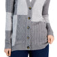 Cardigan de malha patchwork feminino Charter Club cinza tamanho X-S