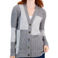 Cardigan de malha patchwork feminino Charter Club cinza tamanho X-S