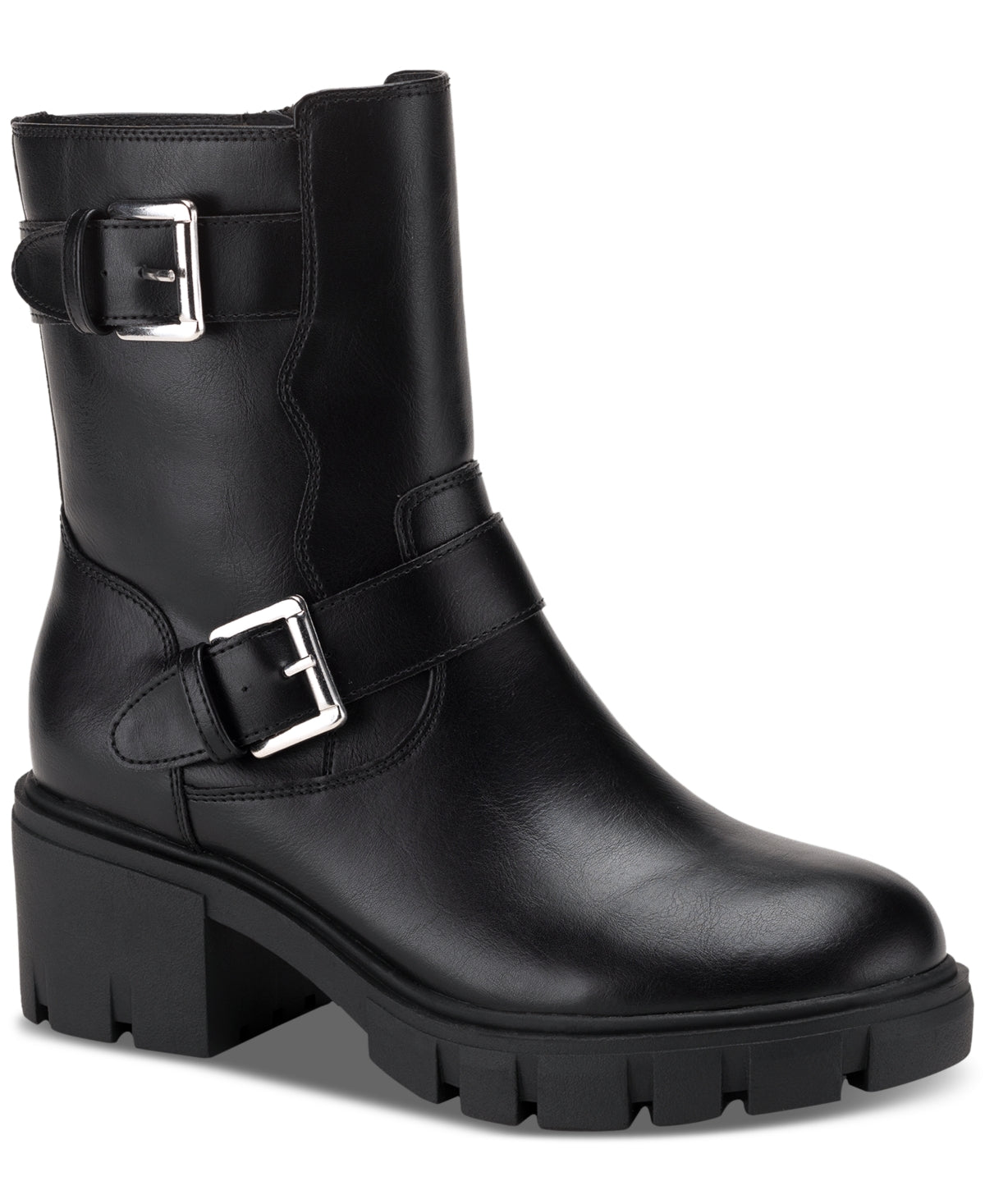 Botas femininas Lionell Moto da Sun + Stone, pretas, tamanho 7 M