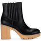 Botas femininas Sun + Stone Lennii Lug Sole pretas tamanho 8 M