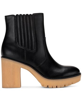 Botas femininas Sun + Stone Lennii Lug Sole pretas tamanho 8 M