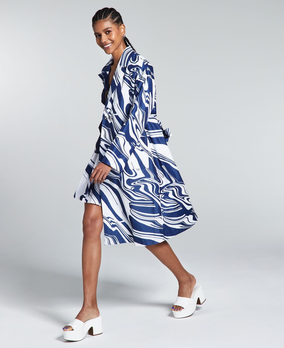 Jaqueta leve feminina INC International Concepts azul tamanho XXX-G