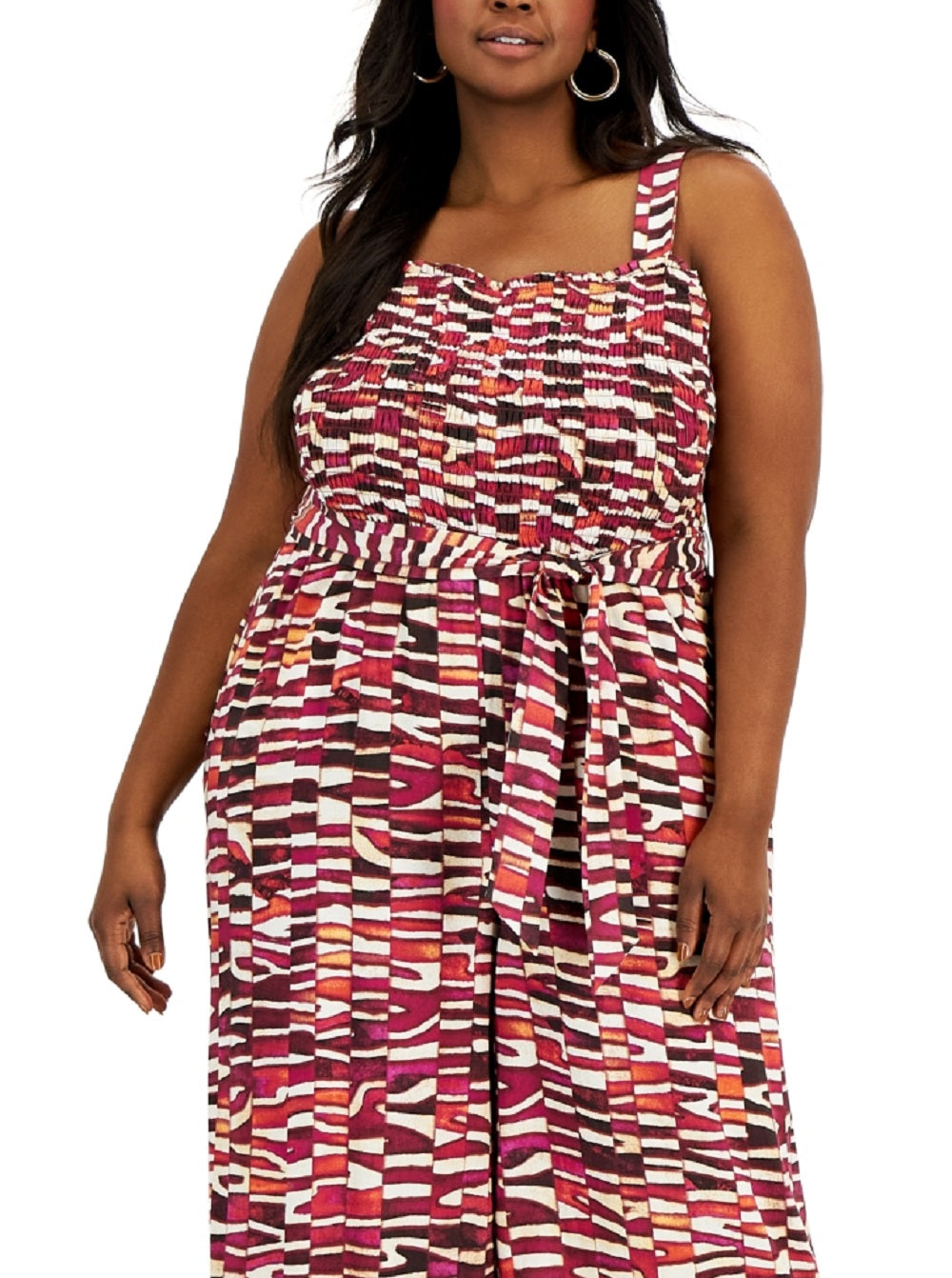 Macacão feminino INC International Concepts Smocked vermelho tamanho 3X