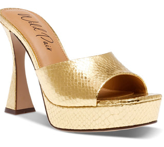 Sandálias femininas Wild Pair Rajaah plataforma slide amarelas tamanho 7 M