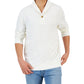 Suéter de lã sprilite com gola xale masculino Club Room, branco, tamanho grande