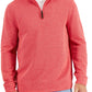 Pulôver masculino Club Room Birdseye Quarter Zip Laranja Tamanho Médio
