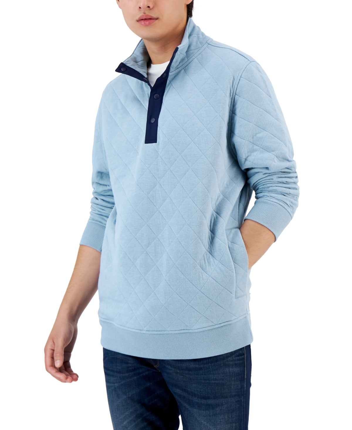 Suéter acolchoado masculino Club Room, azul, tamanho XX-G